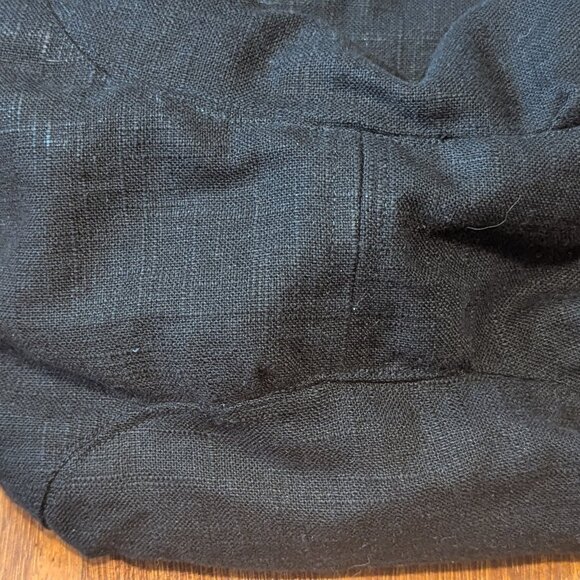 CUTE HANDMADE BLACK LINEN BAG-UNUSED-THIS IS A HOMEMADE ITEM/UNBRANDED - Picture 4 of 11